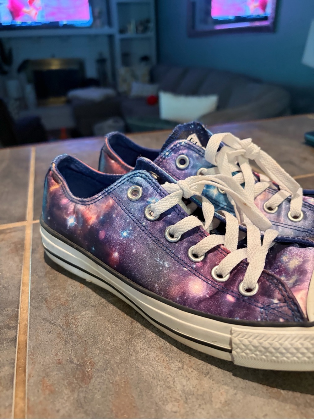 Converse Low-Top Sneakers - Purple Galaxy Print - Picture 2 of 10